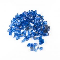 ONE STOP OUTDOOR 10lbs 1/2" Cobalt Blue - Tempered Reflective Fire Glass Rock For Fireplace & Fire Pit 11 ONE STOP OUTDOOR 10lbs 1/2