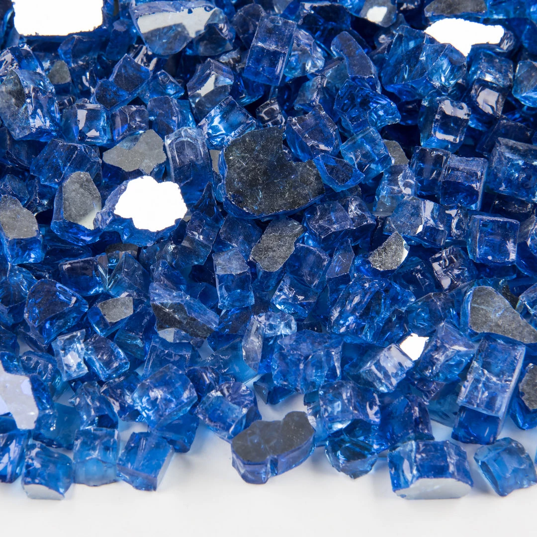 ONE STOP OUTDOOR 10lbs 1/2" Cobalt Blue - Tempered Reflective Fire Glass Rock For Fireplace & Fire Pit 2 ONE STOP OUTDOOR 10lbs 1/2" Cobalt Blue - Tempered Reflective Fire Glass Rock For Fireplace & Fire Pit
