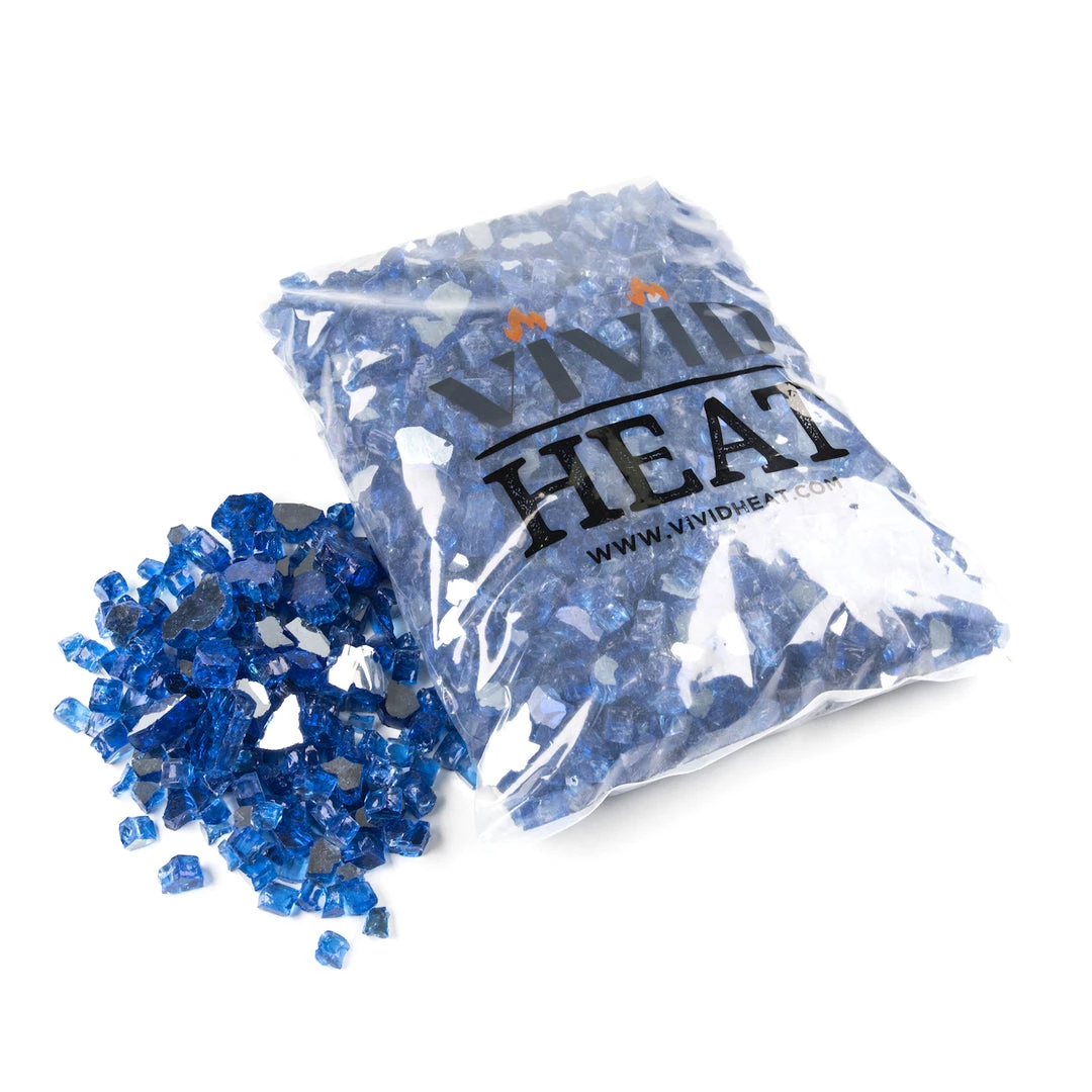 ONE STOP OUTDOOR 10lbs 1/2" Cobalt Blue - Tempered Reflective Fire Glass Rock For Fireplace & Fire Pit 3 ONE STOP OUTDOOR 10lbs 1/2" Cobalt Blue - Tempered Reflective Fire Glass Rock For Fireplace & Fire Pit