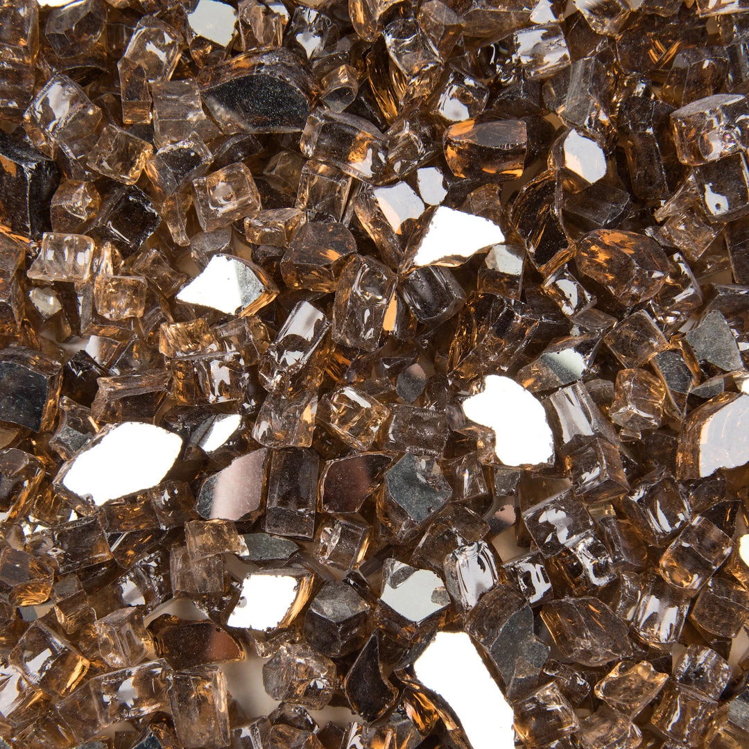 ONE STOP OUTDOOR 10lbs 1/2" Medium, Copper Amber - Tempered Reflective Fire Glass Rock For Fireplace & Fire Pit 2 ONE STOP OUTDOOR 10lbs 1/2" Medium, Copper Amber - Tempered Reflective Fire Glass Rock For Fireplace & Fire Pit