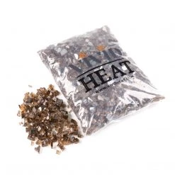 ONE STOP OUTDOOR 10lbs 1/2" Medium, Copper Amber - Tempered Reflective Fire Glass Rock For Fireplace & Fire Pit 8 ONE STOP OUTDOOR 10lbs 1/2