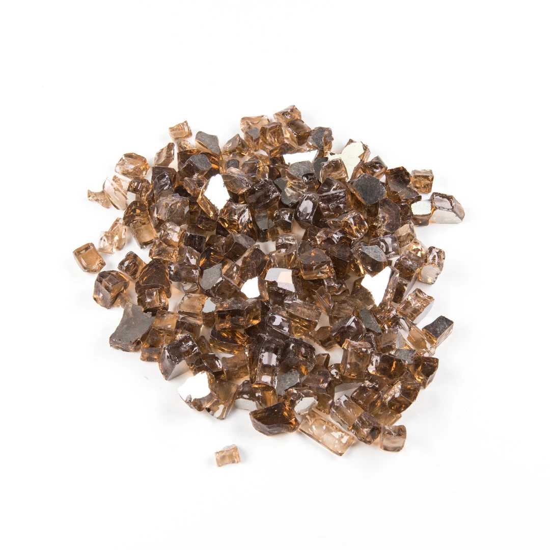 ONE STOP OUTDOOR 10lbs 1/2" Medium, Copper Amber - Tempered Reflective Fire Glass Rock For Fireplace & Fire Pit 5 ONE STOP OUTDOOR 10lbs 1/2" Medium, Copper Amber - Tempered Reflective Fire Glass Rock For Fireplace & Fire Pit