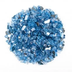 ONE STOP OUTDOOR 10lbs 1/2" Pacific Ocean Blue - Tempered Reflective Fire Glass Rock For Fireplace & Fire Pit 7 ONE STOP OUTDOOR 10lbs 1/2