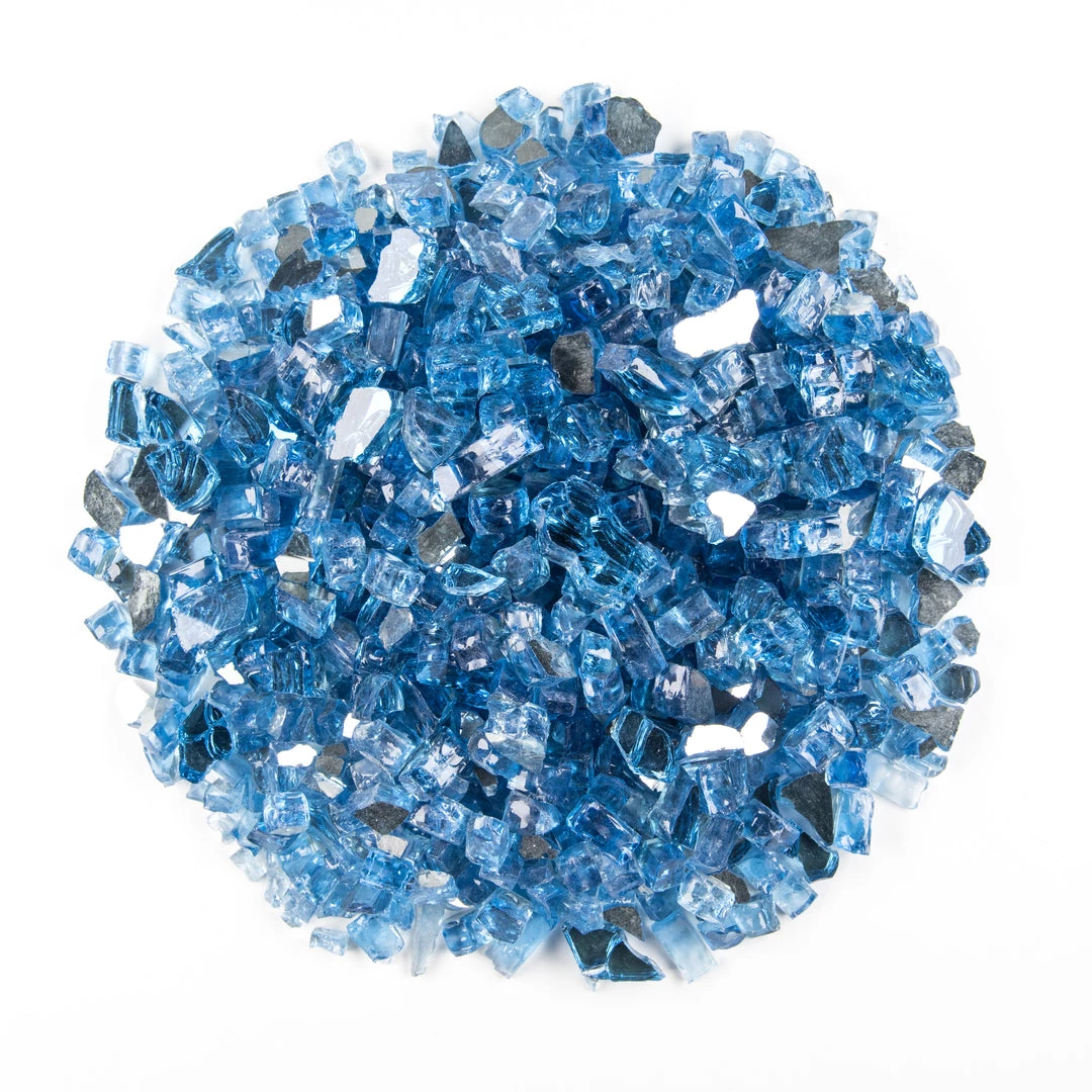 ONE STOP OUTDOOR Vibrant Luster 1/2" Pacific Ocean Blue Medium By The Pound - Tempered Reflective Fire Glass Rock For Fireplace And Fire Pit 2 ONE STOP OUTDOOR Vibrant Luster 1/2" Pacific Ocean Blue Medium By The Pound - Tempered Reflective Fire Glass Rock For Fireplace And Fire Pit