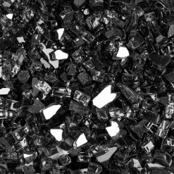 ONE STOP OUTDOOR 10lbs Bag Black Fire Glass 1/2" Premium Reflective 7 ONE STOP OUTDOOR 10lbs Bag Black Fire Glass 1/2