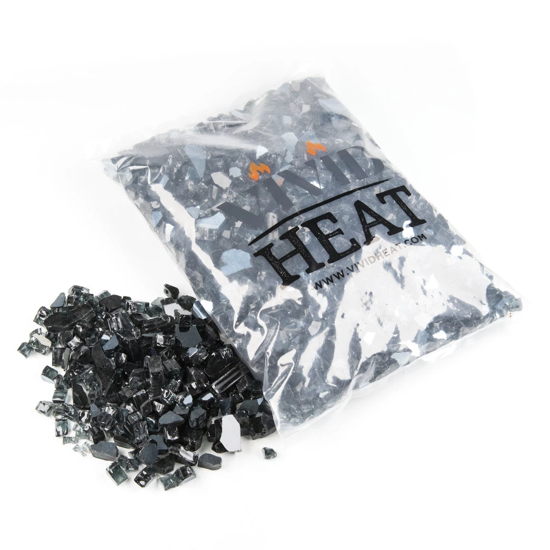 ONE STOP OUTDOOR 10lbs Bag Black Fire Glass 1/2" Premium Reflective 4 ONE STOP OUTDOOR 10lbs Bag Black Fire Glass 1/2" Premium Reflective