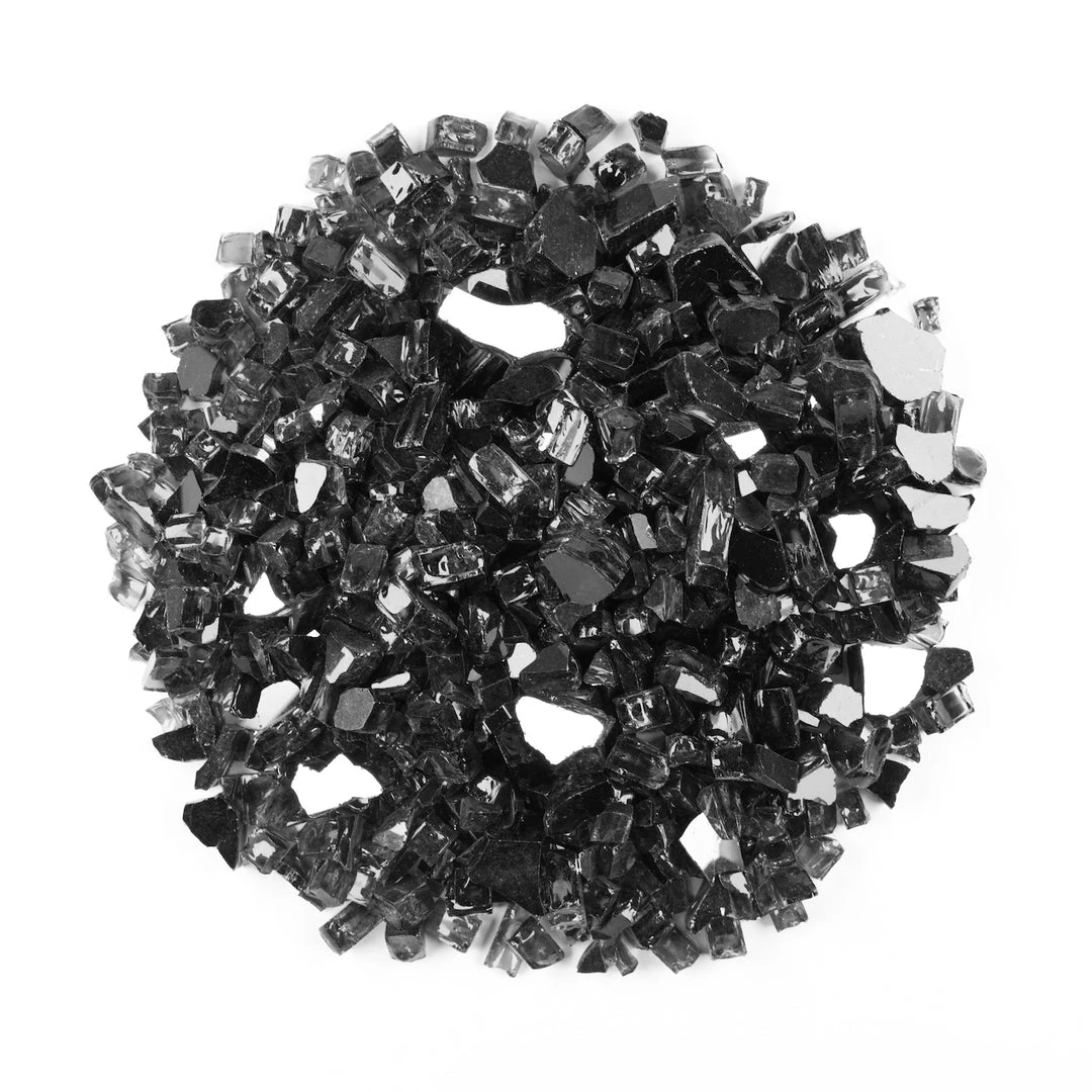 ONE STOP OUTDOOR 10lbs Bag Black Fire Glass 1/2" Premium Reflective 2 ONE STOP OUTDOOR 10lbs Bag Black Fire Glass 1/2" Premium Reflective