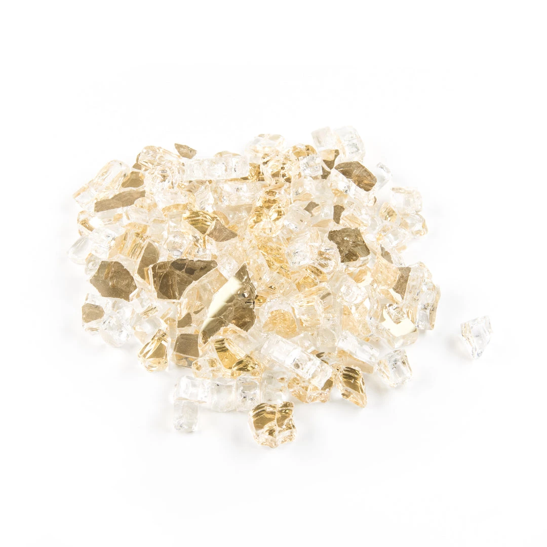 ONE STOP OUTDOOR 10lbs 1/2" Royal Gold - Tempered Reflective Fire Glass Rock For Fireplace & Fire Pit 2 ONE STOP OUTDOOR 10lbs 1/2" Royal Gold - Tempered Reflective Fire Glass Rock For Fireplace & Fire Pit