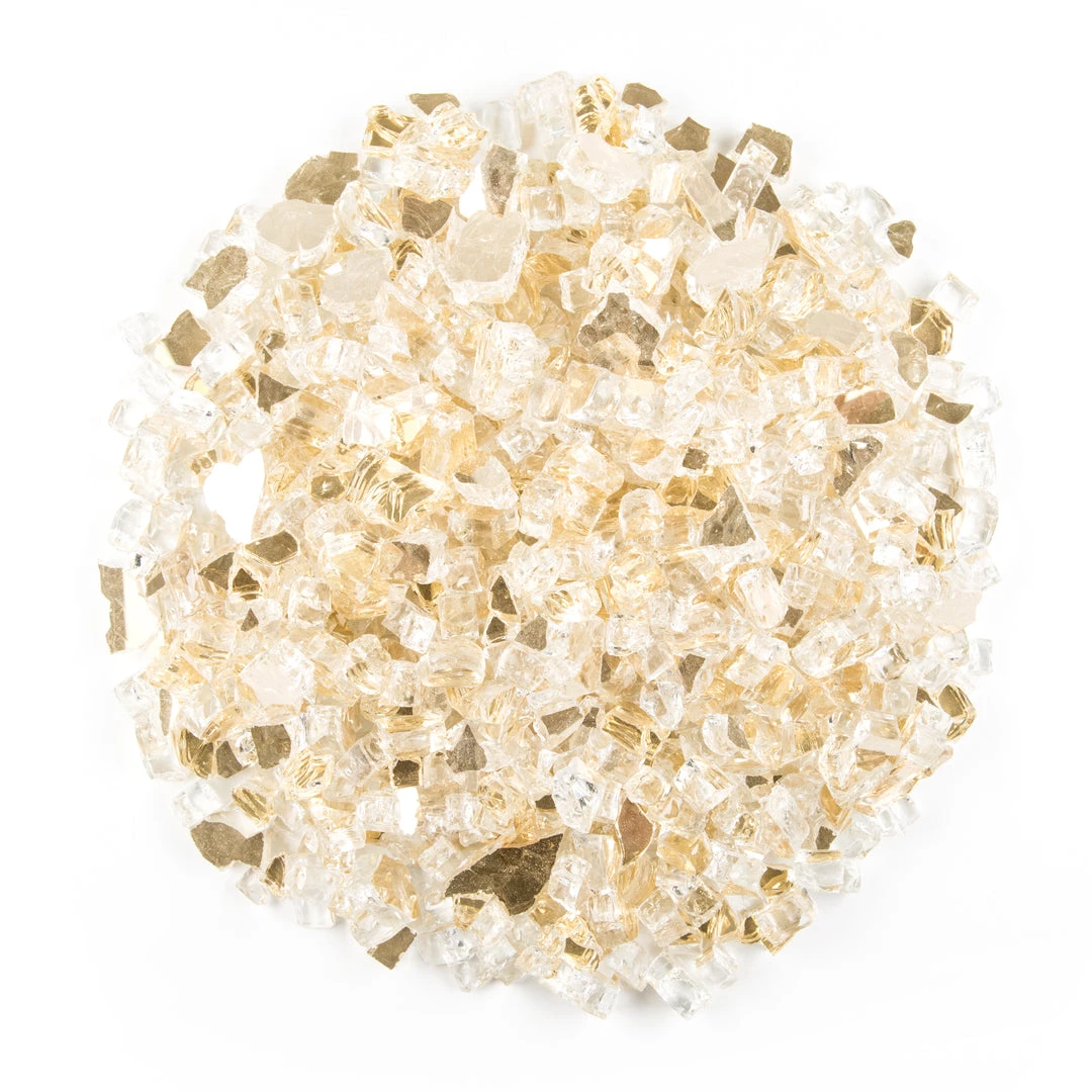 ONE STOP OUTDOOR Vibrant Luster 1/2" Medium, Royal Gold By The Pound - Tempered Reflective Fire Glass Rock For Fireplace And Fire Pit 4 ONE STOP OUTDOOR Vibrant Luster 1/2" Medium, Royal Gold By The Pound - Tempered Reflective Fire Glass Rock For Fireplace And Fire Pit