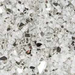 ONE STOP OUTDOOR Vibrant Luster 1/2" Medium, Metallic Silver By The Pound - Tempered Reflective Fire Glass Rock For Fireplace And Fire Pit 8 ONE STOP OUTDOOR Vibrant Luster 1/2