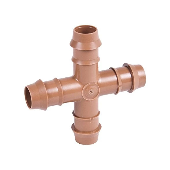DIG 25-PACK - 1/2" Barbed Drip Tubing Cross TEE (17mm .600 ID Insert) 1 DIG 25-PACK - 1/2" Barbed Drip Tubing Cross TEE (17mm .600 ID Insert)