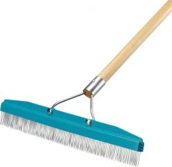 ONE STOP OUTDOOR Outdoor Artificial Turf Grass Rug Cleaning Broom / Carpet Rake (18-Inch Head, 54-Inch Handle) Sweeper For Outdoor Carpet Products