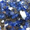 ONE STOP OUTDOOR 10lbs 1/2" "Deep Water Blend" Blue, Smoke & Bronze - Reflective Fire Glass