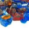 ONE STOP OUTDOOR 10lbs "Hawaiian Blend" Blue, Red & Amber 1/2" - 3/4" - Tempered Fire Glass