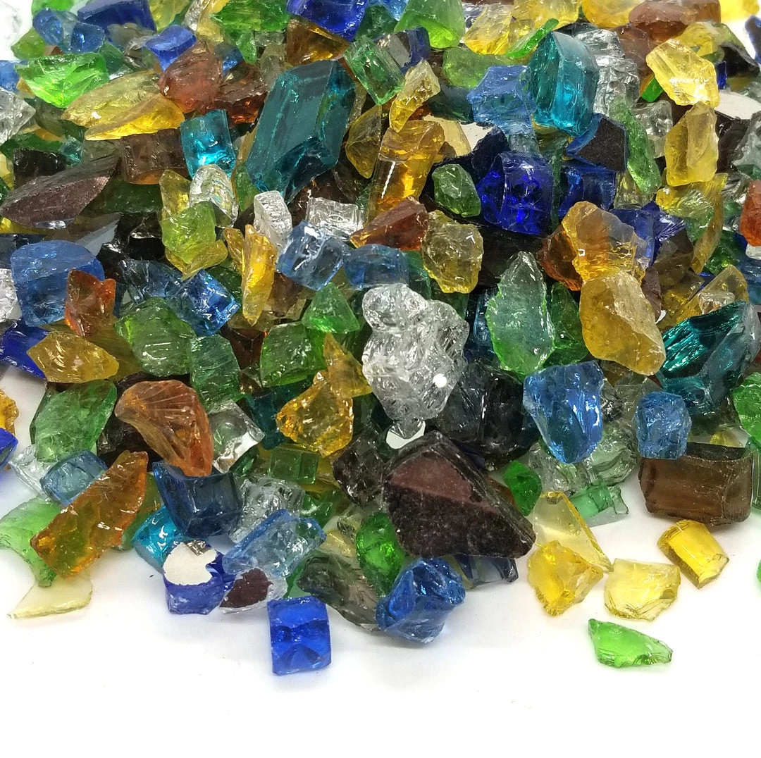 ONE STOP OUTDOOR 1/2" "Sea Glass Blend" Amber, Blue, Green, Gold & More Reflective Fire Glass (10lbs) 3 ONE STOP OUTDOOR 1/2" "Sea Glass Blend" Amber, Blue, Green, Gold & More Reflective Fire Glass (10lbs)
