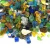 ONE STOP OUTDOOR 1/2" "Sea Glass Blend" Amber, Blue, Green, Gold & More Reflective Fire Glass (10lbs)