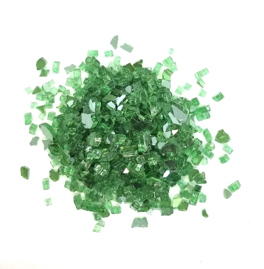 ONE STOP OUTDOOR 1/4" Tropical Green Reflective Fire Glass (10lbs) 2 ONE STOP OUTDOOR 1/4" Tropical Green Reflective Fire Glass (10lbs)
