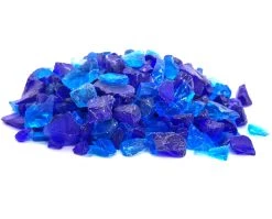ONE STOP OUTDOOR 10lbs "Eastern Sea" Blue Blend 1/2" - 3/4" Large - Tempered Fire Glass 5 ONE STOP OUTDOOR 10lbs