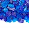 ONE STOP OUTDOOR 10lbs "Eastern Sea" Blue Blend 1/2" - 3/4" Large - Tempered Fire Glass
