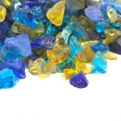 ONE STOP OUTDOOR VIVID Heat - Tropical Paradise Blend 1/4 - 1/2" Fire Glass Blue, Amber, Caribbean, Etc. 6 ONE STOP OUTDOOR VIVID Heat - Tropical Paradise Blend 1/4 - 1/2