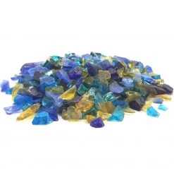 ONE STOP OUTDOOR VIVID Heat - Tropical Paradise Blend 1/4 - 1/2" Fire Glass Blue, Amber, Caribbean, Etc. 7 ONE STOP OUTDOOR VIVID Heat - Tropical Paradise Blend 1/4 - 1/2