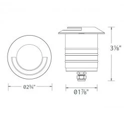 WAC Landscape Lighting Mini In Ground Well Light 2IN LED Single Direction 2700K 2091-27BS