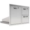 BBQ-260-DDC/TR-R - PCM 260 Series 32-Inch Double Drawer & Roll-Out Trash/Propane Bin On Right Combo