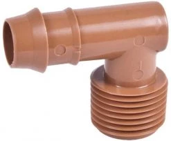 DIG 25-PACK 1/2" Drip Tubing Barb Adapter Elbow (1/2" MNPT Elbow X 17mm .600 ID) DRIP IRRIGATION