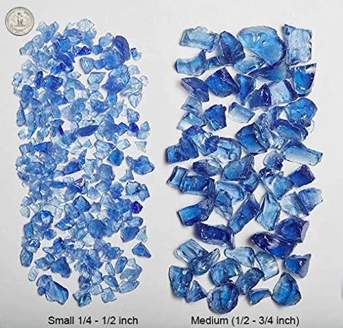 ONE STOP OUTDOOR VIVID Heat - Vibrant Luster "Ocean Blue" 1/2" - 3/4" Large Rough Gem Size, (Price By The Pound) - Tempered Fire Glass Rock For Fireplace And Fire Pit 6 ONE STOP OUTDOOR VIVID Heat - Vibrant Luster "Ocean Blue" 1/2" - 3/4" Large Rough Gem Size, (Price By The Pound) - Tempered Fire Glass Rock For Fireplace And Fire Pit