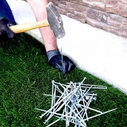 ONE STOP OUTDOOR 150 Synthetic Grass 5.5" Stakes, (5lbs) Spikes, Artificial Turf Mat Nails - Approximately 150 Nails