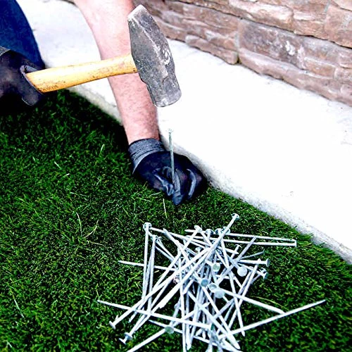 ONE STOP OUTDOOR 150 Synthetic Grass 5.5" Stakes, (5lbs) Spikes, Artificial Turf Mat Nails - Approximately 150 Nails 1 ONE STOP OUTDOOR 150 Synthetic Grass 5.5" Stakes, (5lbs) Spikes, Artificial Turf Mat Nails - Approximately 150 Nails
