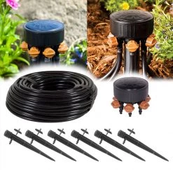 DIG 6 Plant Drip Irrigation Home Grow Kit - With Emitters Adjustable Manifold 0-20 GPH