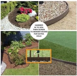 ONE STOP OUTDOOR ARTIFICIAL TURF Landscape & Garden Thick Bender Board Edging Kit 3.3