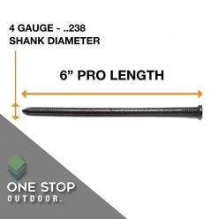 ONE STOP OUTDOOR USA MADE Synthetic Grass 6" Stakes, (5lbs) Spikes, Artificial Turf Mat Nails - Approximately 50 Nails (Not Galvanized)