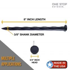 ONE STOP OUTDOOR (10 Pack) 8" Plastic Landscape Edging Anchoring Spikes, Stakes 12 ONE STOP OUTDOOR (10 Pack) 8
