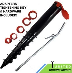 ONE STOP OUTDOOR Premium Black No Dig Ground Anchor - Round Post & Flag Pole Base Ground Mount - Screw In Post Stake, 21" Inch Long REBAR & GROUND STAKES 6 ONE STOP OUTDOOR Premium Black No Dig Ground Anchor - Round Post & Flag Pole Base Ground Mount - Screw In Post Stake, 21