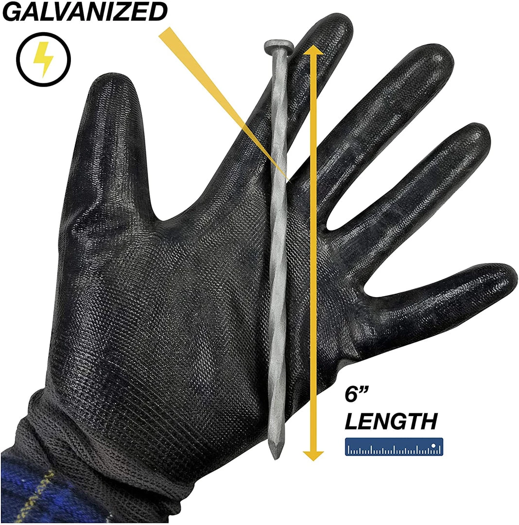 ONE STOP OUTDOOR (36-Pack) Premium Spiral Galvanized Landscape Stakes Turf Nails, Edging, Timber & More 3 ONE STOP OUTDOOR (36-Pack) Premium Spiral Galvanized Landscape Stakes Turf Nails, Edging, Timber & More