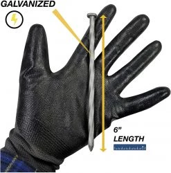 ONE STOP OUTDOOR (150-Pack) Premium Spiral Galvanized Landscape Stakes Turf Nails, Edging, Timber & More ARTIFICIAL TURF