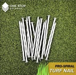 ONE STOP OUTDOOR (150-Pack) Premium Spiral Galvanized Landscape Stakes Turf Nails, Edging, Timber & More ARTIFICIAL TURF