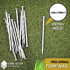 ONE STOP OUTDOOR (70-Pack) Premium Spiral Galvanized Landscape Stakes Turf Nails, Edging, Timber & More