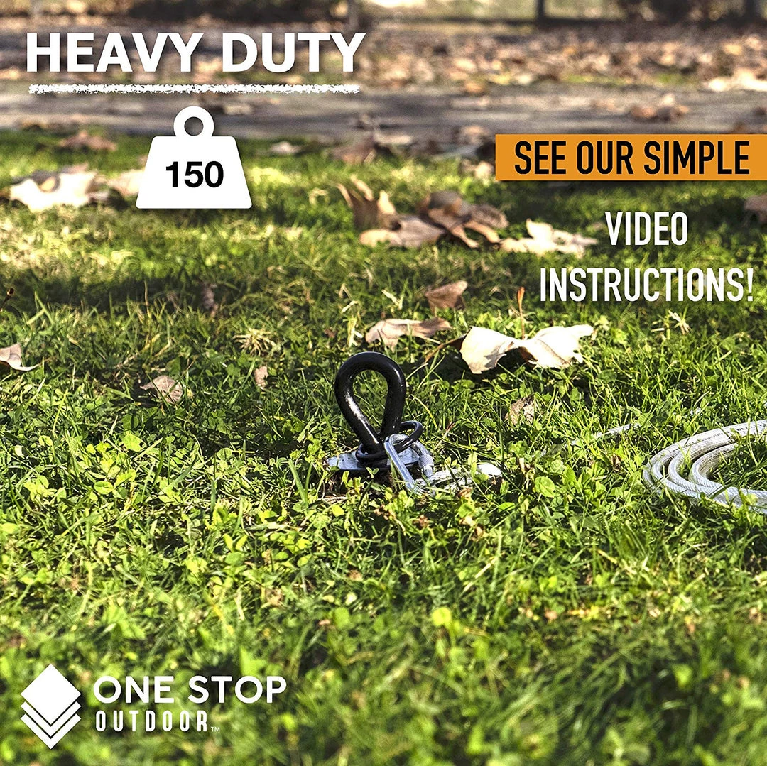 ONE STOP OUTDOOR Dog Tie Out Stake - Heavy Duty Portable Screw & Twist In Pet Ground Anchor - Rotating Swivel Tether REBAR & GROUND STAKES 4 ONE STOP OUTDOOR Dog Tie Out Stake - Heavy Duty Portable Screw & Twist In Pet Ground Anchor - Rotating Swivel Tether REBAR & GROUND STAKES