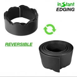 ONE STOP OUTDOOR Garden Master 20' Feet X 5" Inch - Premium Black Scallop Landscape & Garden Border Edging Kit - Terrace Board Yard Edging