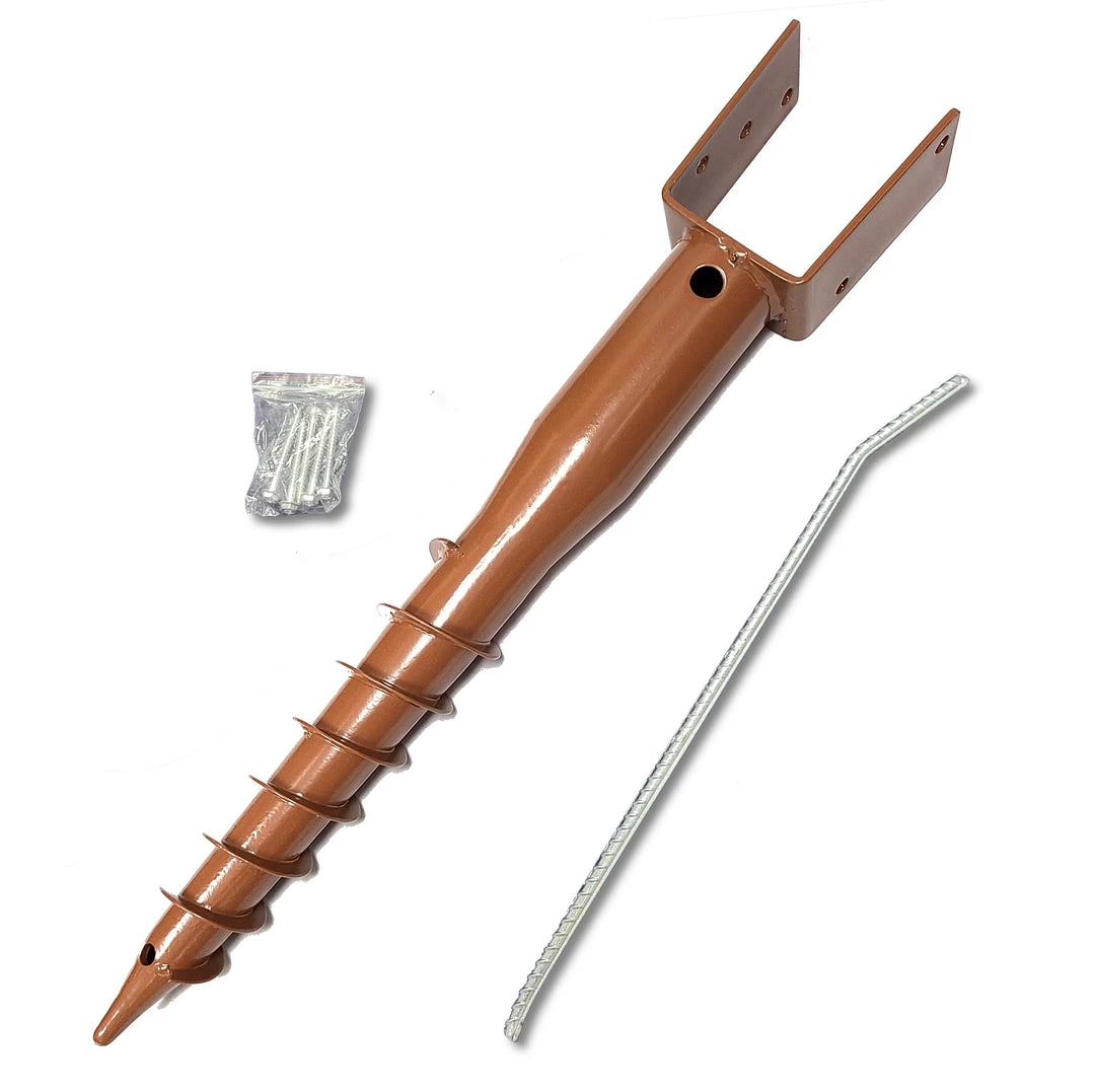 ONE STOP OUTDOOR REBAR & GROUND STAKES Ground Anchor U-Model Screw Post Stake - Fits Standard 4x4 (3.5" X 3.5" Inch) Secure Mailbox Posts - Brown 1 ONE STOP OUTDOOR REBAR & GROUND STAKES Ground Anchor U-Model Screw Post Stake - Fits Standard 4x4 (3.5" X 3.5" Inch) Secure Mailbox Posts - Brown