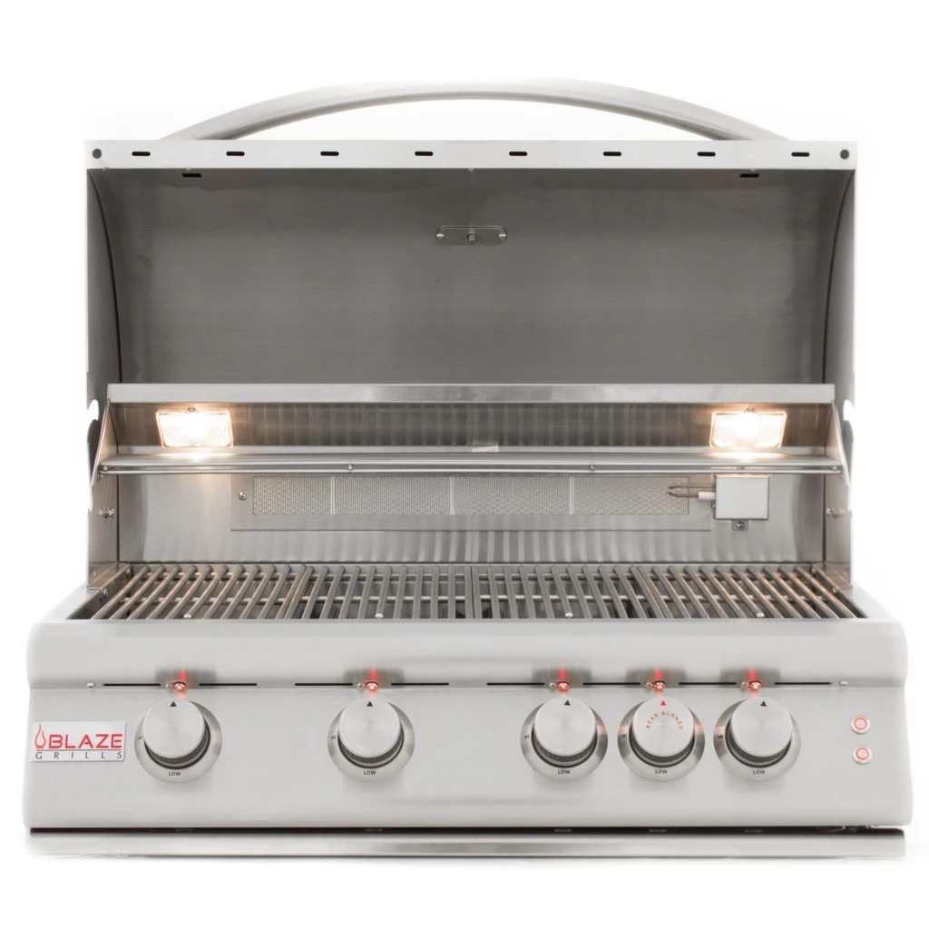 Blaze BLZ-4LTE2-LP/NG 32 Inch 4-Burner LTE Gas Grill With Rear Burner, Built-in Lighting System 4 Blaze BLZ-4LTE2-LP/NG 32 Inch 4-Burner LTE Gas Grill With Rear Burner, Built-in Lighting System