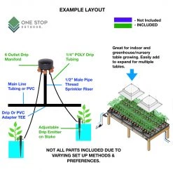 DIG 6 Plant Drip Irrigation Home Grow Kit - With Emitters Adjustable Manifold 0-20 GPH