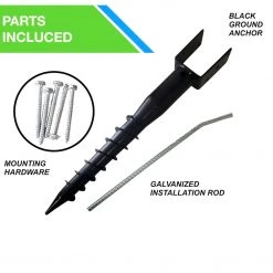 ONE STOP OUTDOOR Ground Anchor U-Model Screw Post Stake - Fits Standard 4x4 (3.5" X 3.5" Inch) Secure Mailbox Posts REBAR & GROUND STAKES