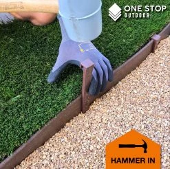 ONE STOP OUTDOOR 10" Brown Plastic Landscape Edging Securing Anchoring Stakes - Fits Easyflex