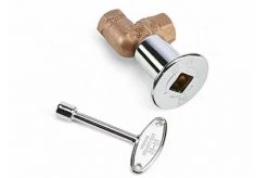 HPC - Hearth MACB-HC, 3/4" WALL/FLOOR High Capacity 300k BTU Fireplace/ Fire Pit Key Valve Angled Manual Ball Valve Kit With Polished Chrome Flange And Key