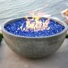 Prism Hardscapes 29" Premium Round Fire Pit Textured Round Cement Fire Bowl (Pewter)