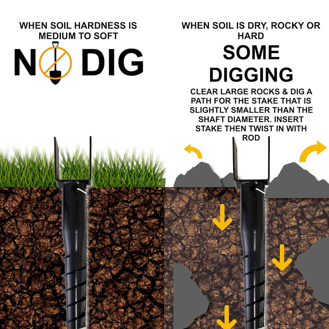 ONE STOP OUTDOOR Ground Anchor U-Model Screw Post Stake - Fits Standard 4x4 (3.5" X 3.5" Inch) Secure Mailbox Posts REBAR & GROUND STAKES 5 ONE STOP OUTDOOR Ground Anchor U-Model Screw Post Stake - Fits Standard 4x4 (3.5" X 3.5" Inch) Secure Mailbox Posts REBAR & GROUND STAKES